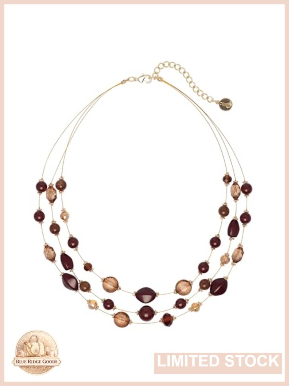 3 Layer Illusion Beaded Statement Necklace for Women 24.2"